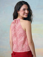 Janasya Pink A-Line Cotton Top | Grocsy
