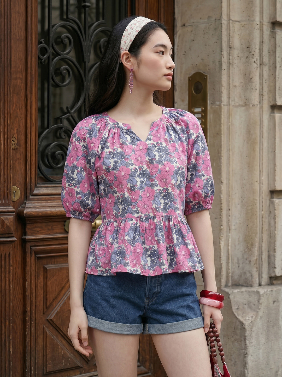 Janasya Multi A-Line Cotton Top | Grocsy
