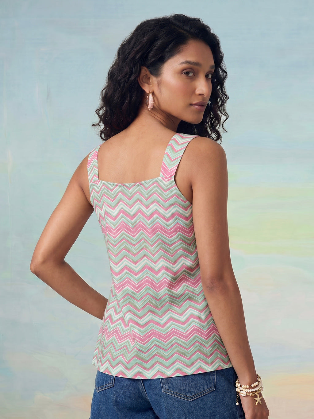 Janasya Multi A-Line Cotton Top | Grocsy