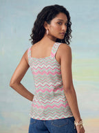Janasya Multi A-Line Cotton Top | Grocsy