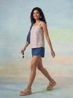Janasya Multi A-Line Cotton Top | Grocsy
