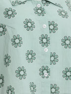 Janasya Sea Green Crop Cotton Top | Grocsy