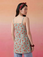 Janasya Sage A-Line Cotton Top | Grocsy