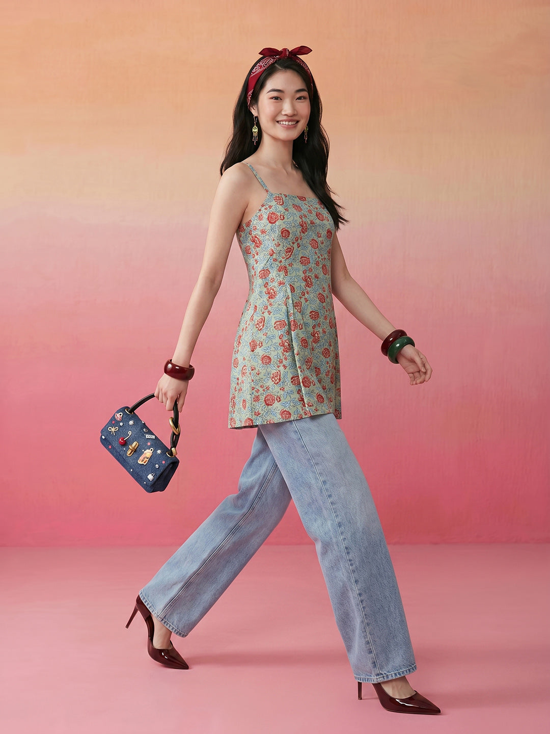 Janasya Sage A-Line Cotton Top | Grocsy