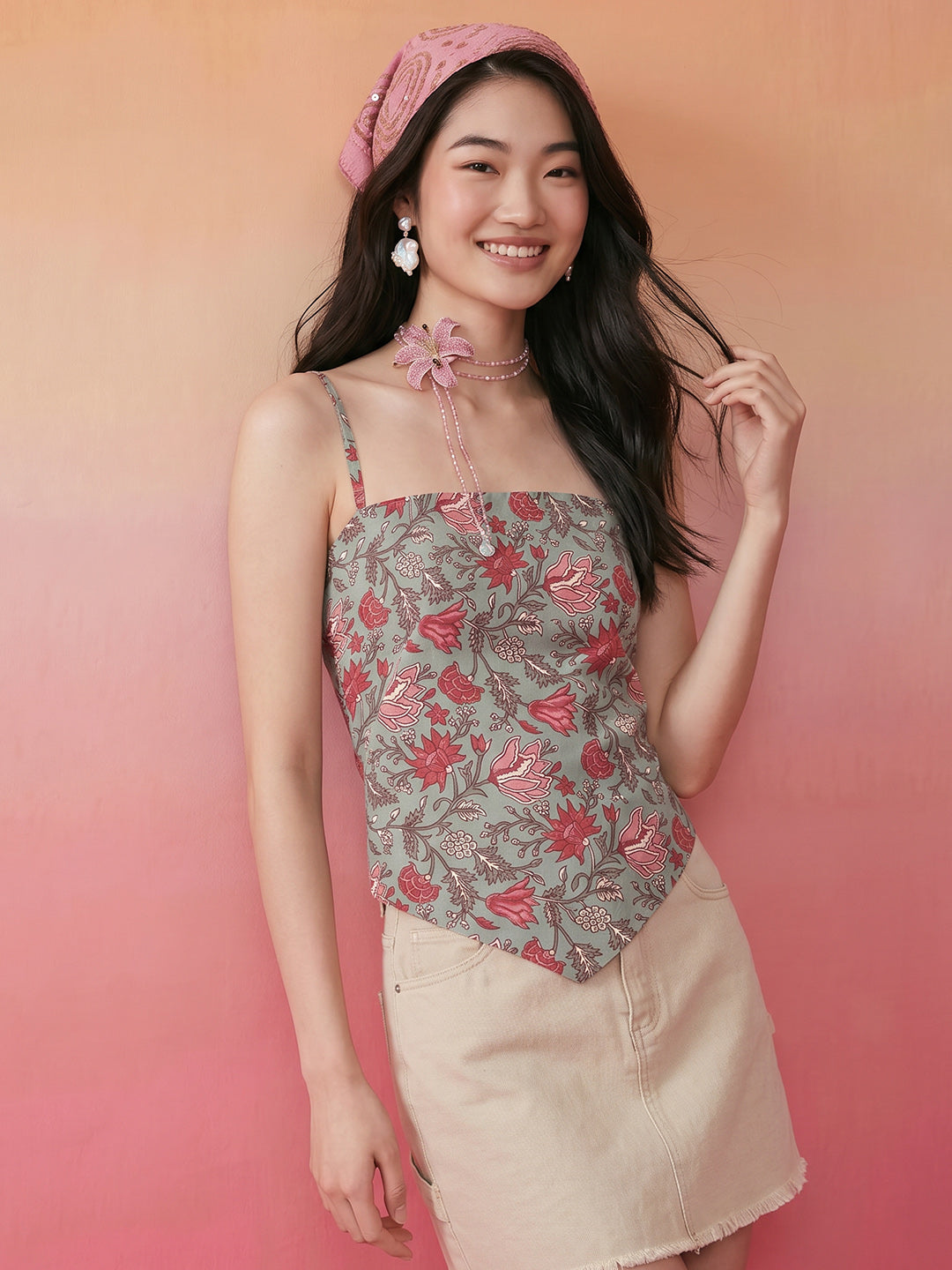 Janasya Sea Green Back Tie-Up Cotton Top | Grocsy