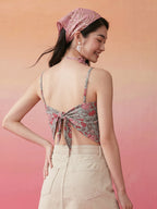 Janasya Sea Green Back Tie-Up Cotton Top | Grocsy