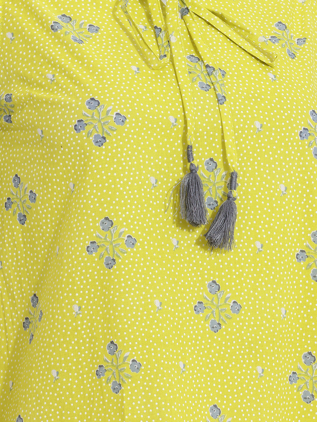 Janasya Lime Straight Cotton Top | Grocsy