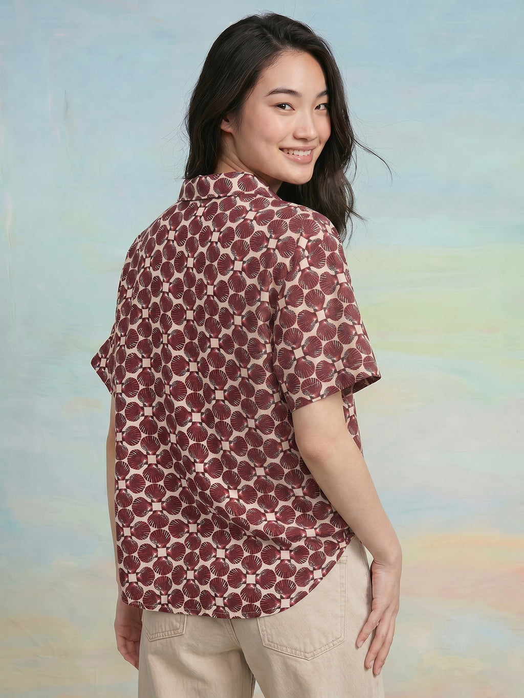 Janasya Off White Shirt Style Cotton Top | Grocsy