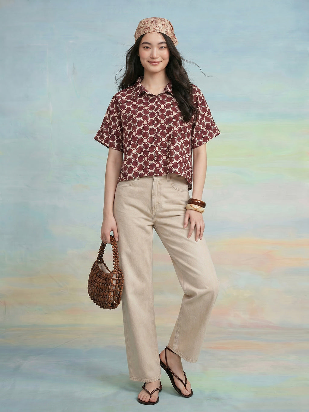 Janasya Off White Shirt Style Cotton Top | Grocsy