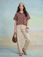 Janasya Off White Shirt Style Cotton Top | Grocsy