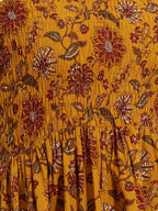 Janasya Mustard Peplum Cotton Top | Grocsy