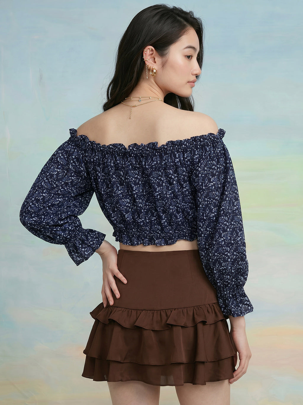 Janasya Black Crop Cotton Top | Grocsy