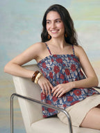 Janasya Multi Peplum Cotton Top | Grocsy