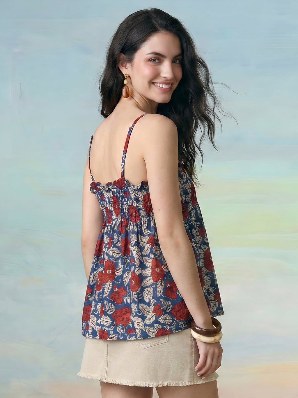 Janasya Multi Peplum Cotton Top | Grocsy