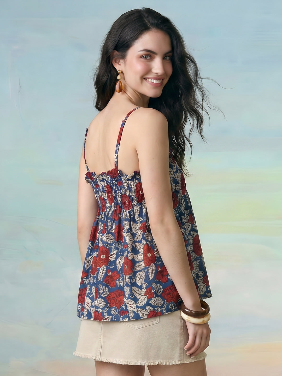 Janasya Multi Peplum Cotton Top | Grocsy