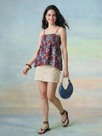Janasya Multi Peplum Cotton Top | Grocsy