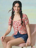 Janasya Off White Crop Cotton Top | Grocsy