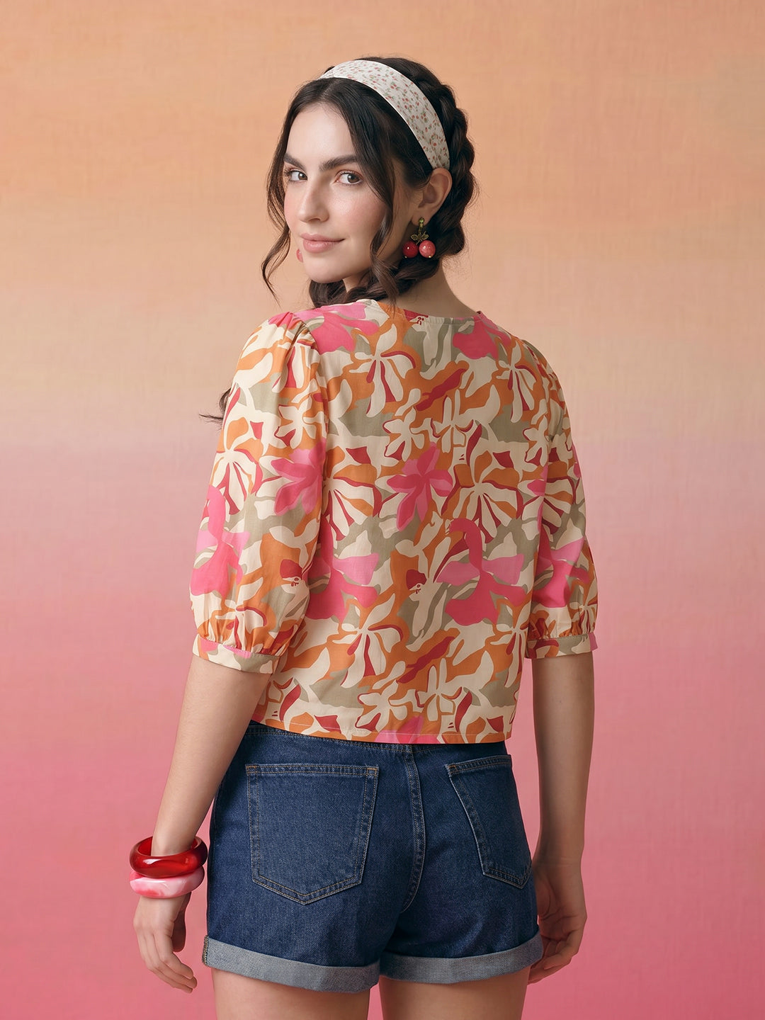 Janasya Multi Crop Rayon Blend Top | Grocsy