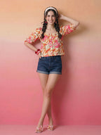 Janasya Multi Crop Rayon Blend Top | Grocsy