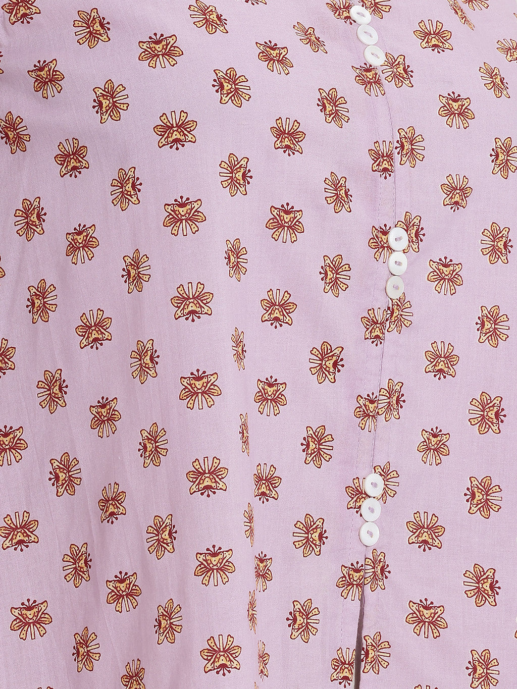 Janasya Lavender Straight Cotton Top | Grocsy