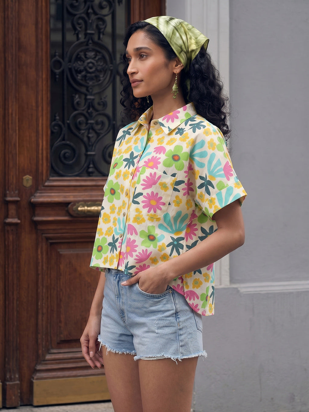 Janasya Multi Shirt Style Cotton Top | Grocsy