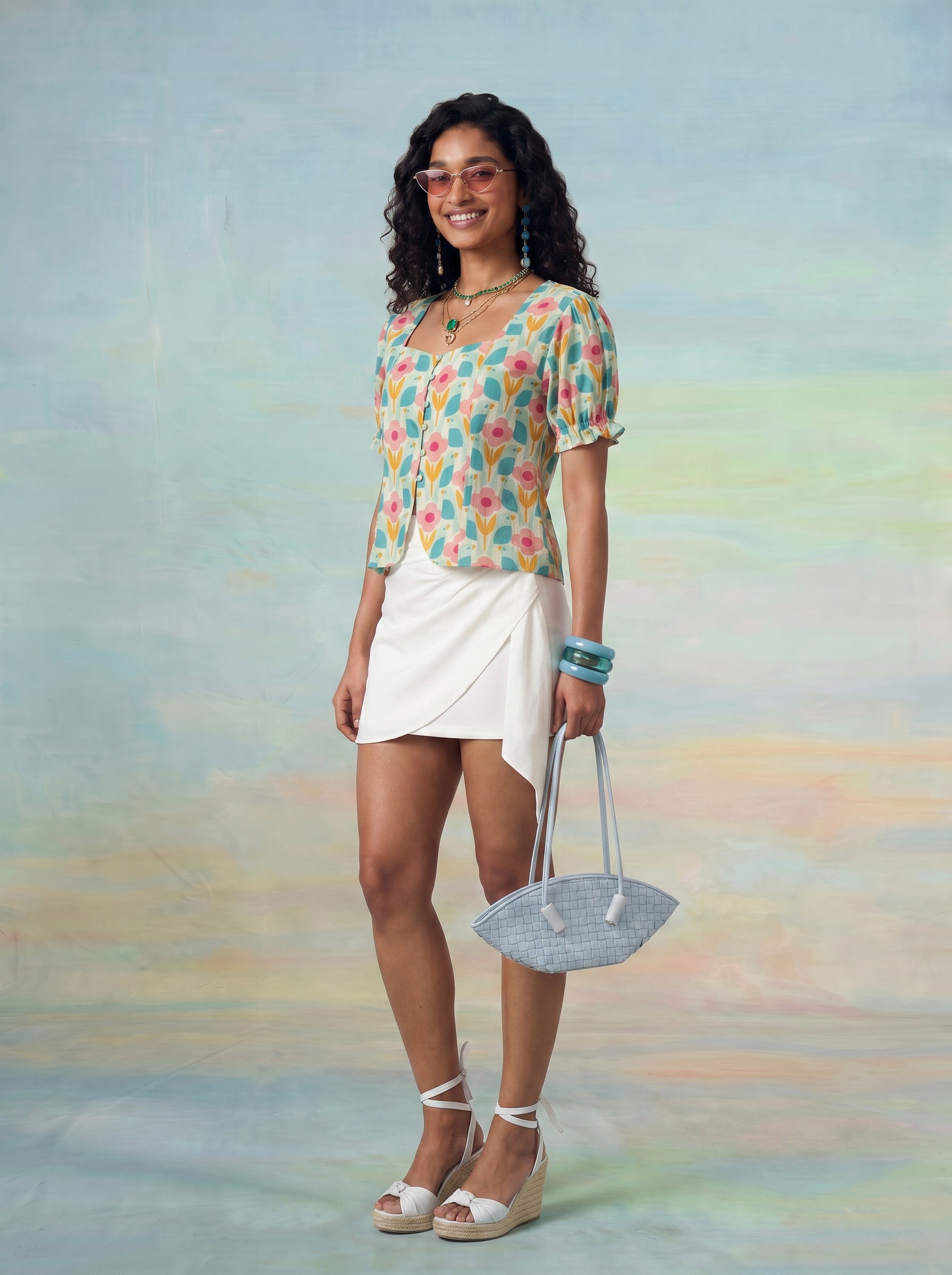 Janasya Multi Crop Cotton Top | Grocsy