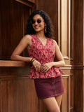 Janasya Multi Peplum Cotton Top | Grocsy