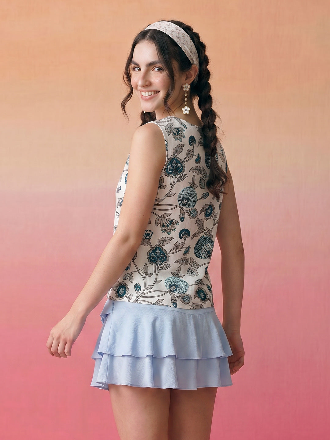 Janasya White Straight Cotton Top | Grocsy