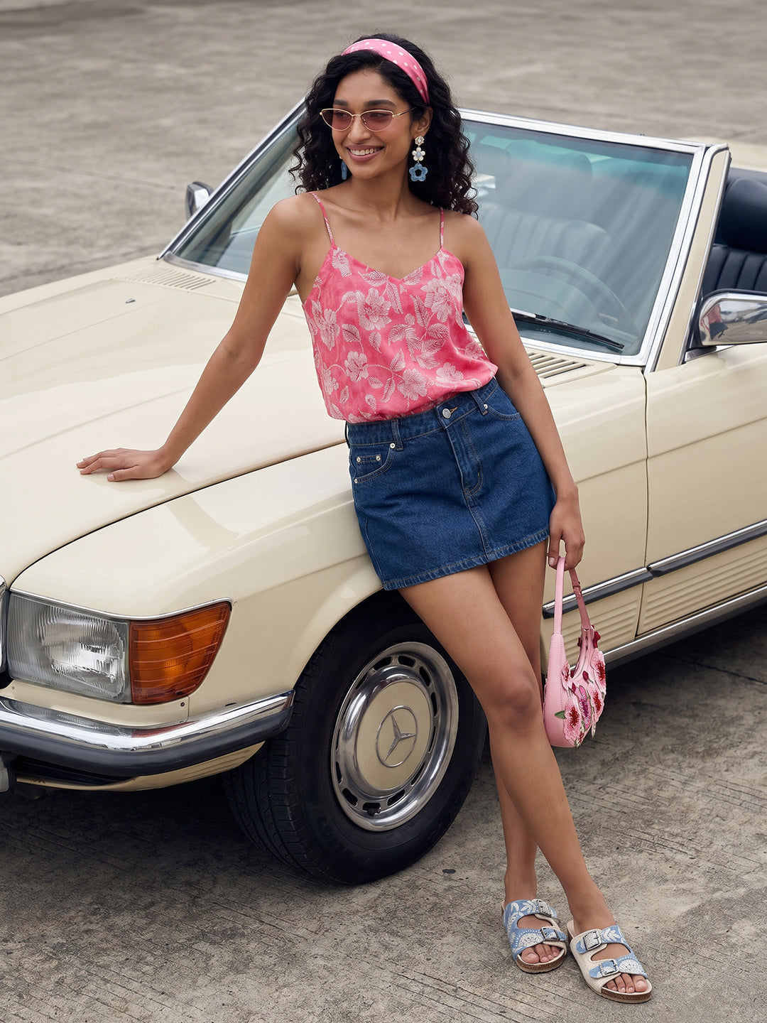 Janasya Pink A-Line Cotton Top | Grocsy