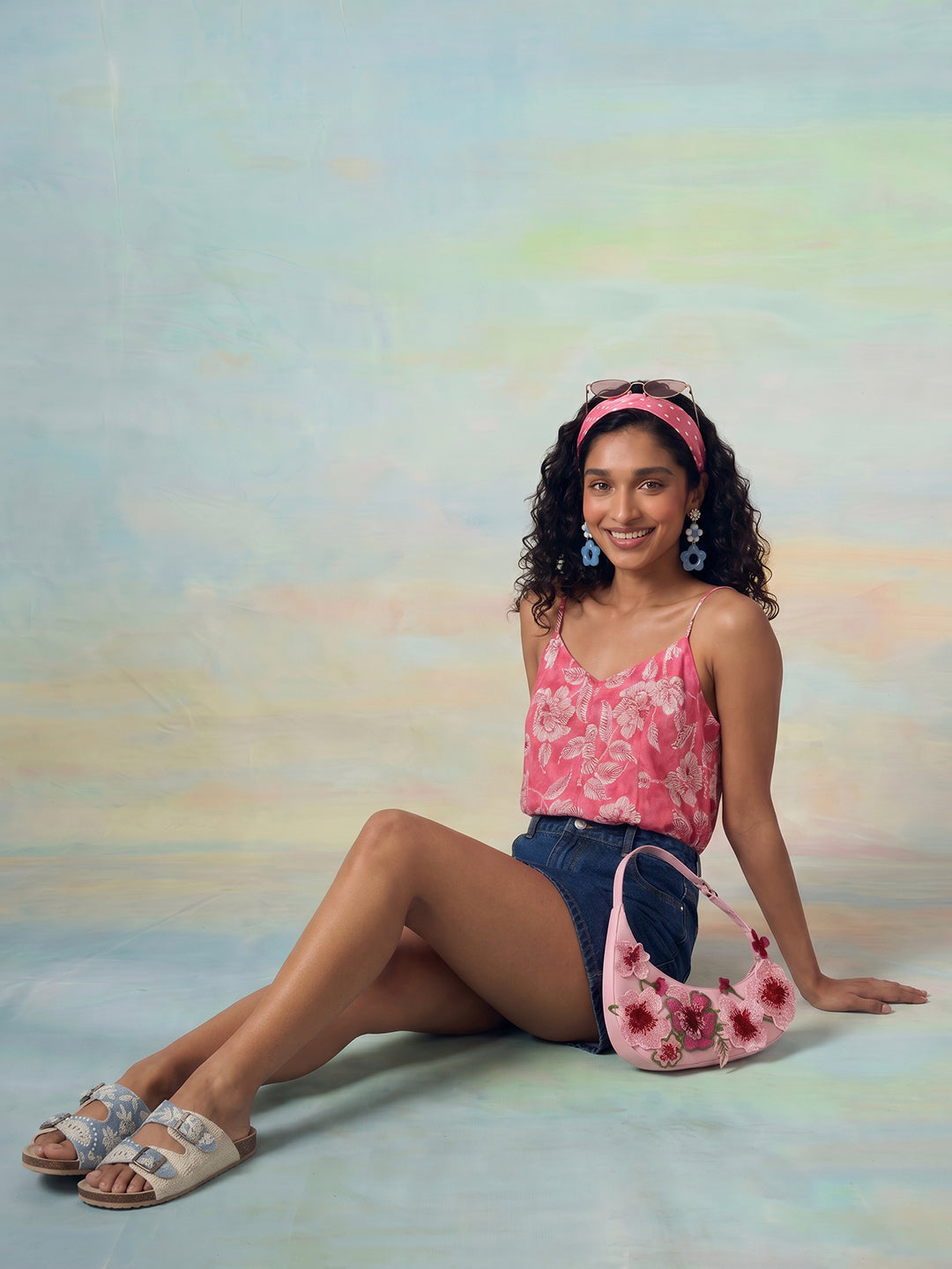 Janasya Pink A-Line Cotton Top | Grocsy
