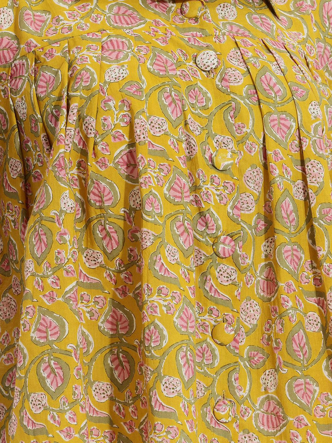 Janasya Yellow Flared Cotton Top | Grocsy