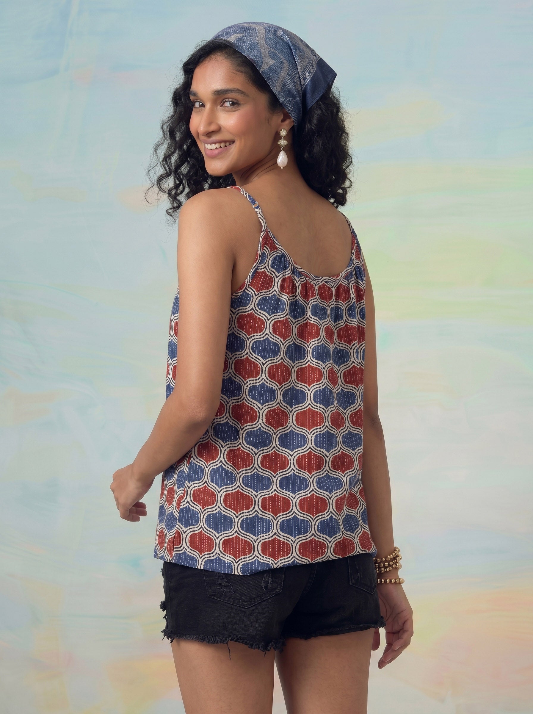 Janasya Multi Straight Cotton Top | Grocsy