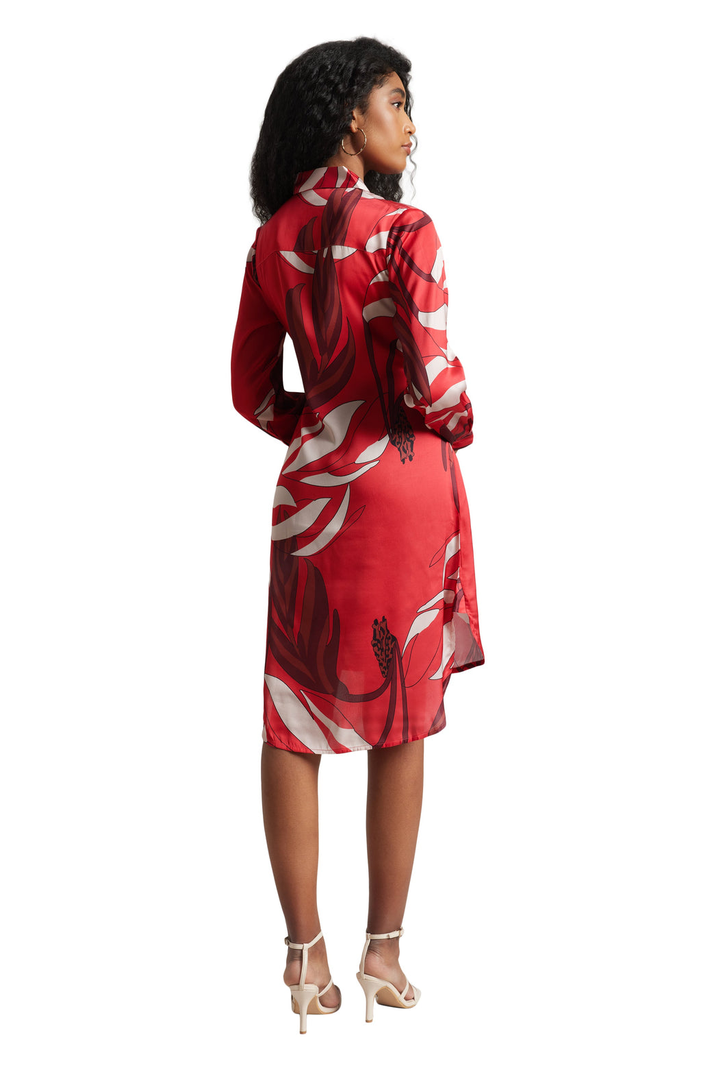 Zaccai Women's Red Satin Abstract Dress | Grocsy