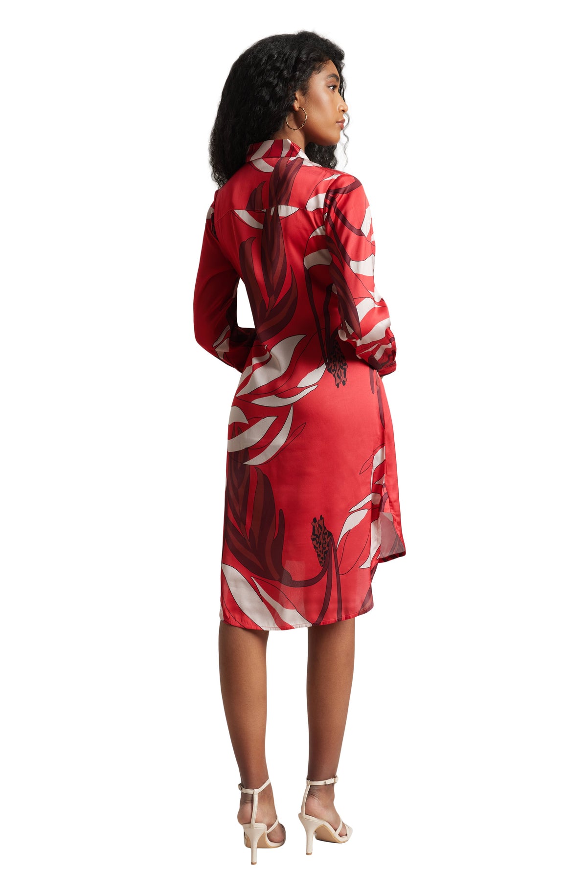 Zaccai Women's Red Satin Abstract Dress | Grocsy
