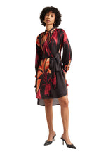 Zaccai Women's Black Satin Abstract Dress | Grocsy
