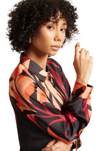 Zaccai Women's Black Satin Abstract Dress | Grocsy