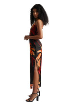 Zaccai Women's Black Satin Abstract Dress | Grocsy