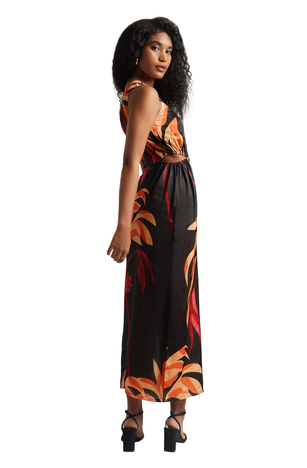 Zaccai Women's Black Satin Abstract Dress | Grocsy