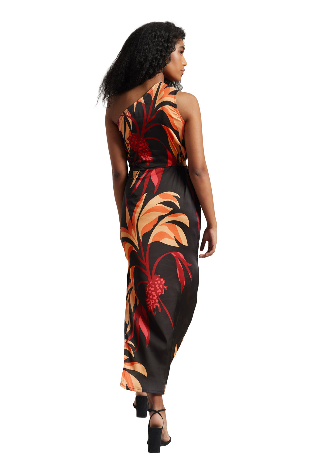 Zaccai Women's Black Satin Abstract Dress | Grocsy