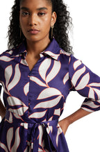 Zaccai Women's Purple Satin Abstract Jumpsuit | Grocsy