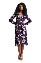 Zaccai Women's Purple Satin Abstract Dress | Grocsy
