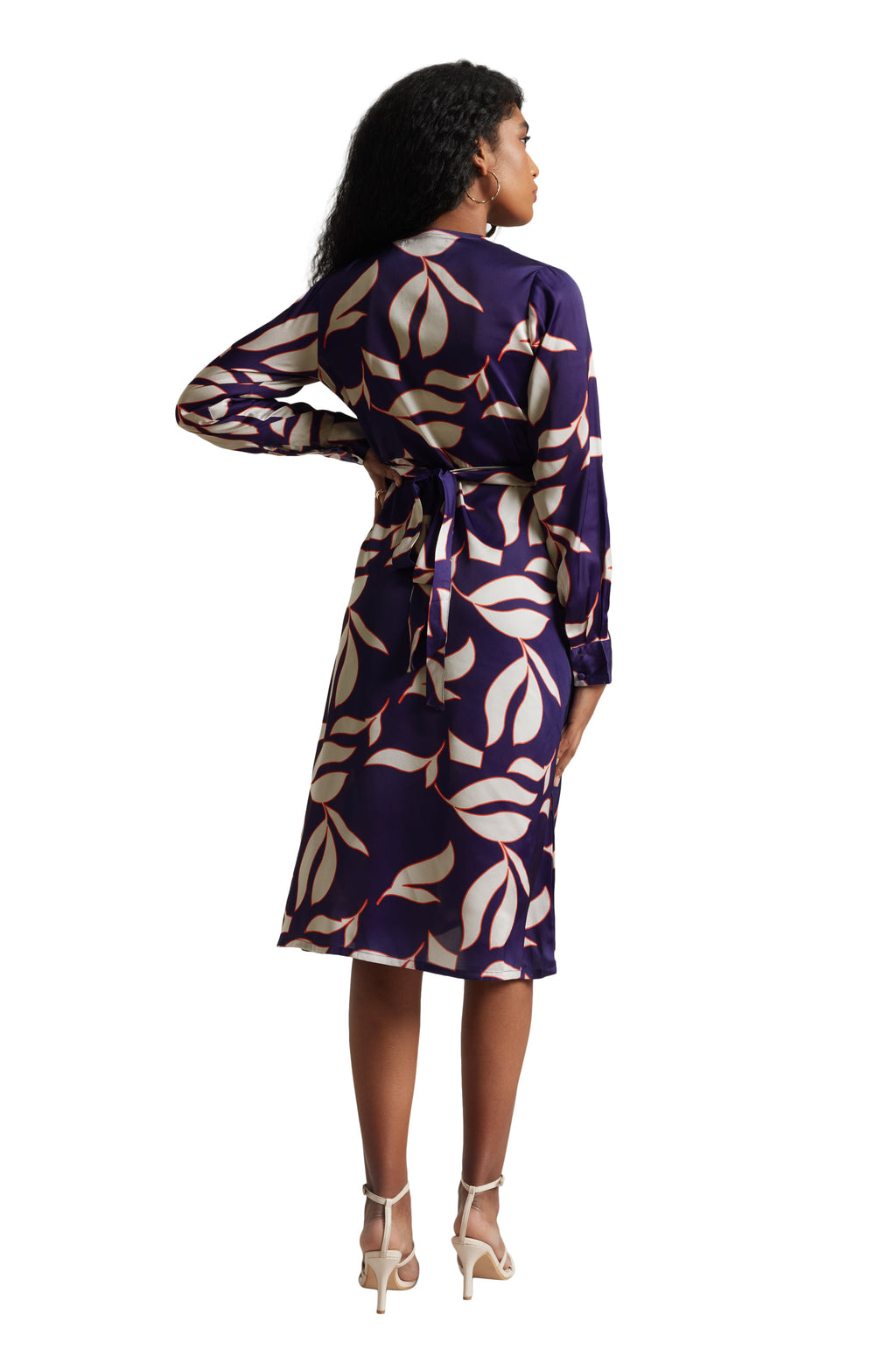 Zaccai Women's Purple Satin Abstract Dress | Grocsy