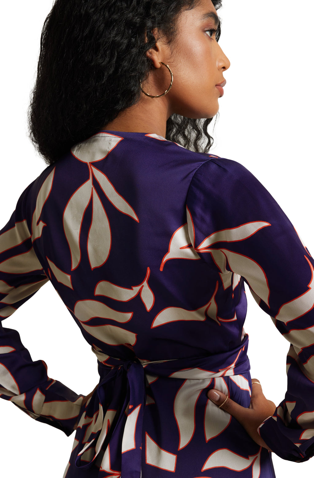 Zaccai Women's Purple Satin Abstract Dress | Grocsy