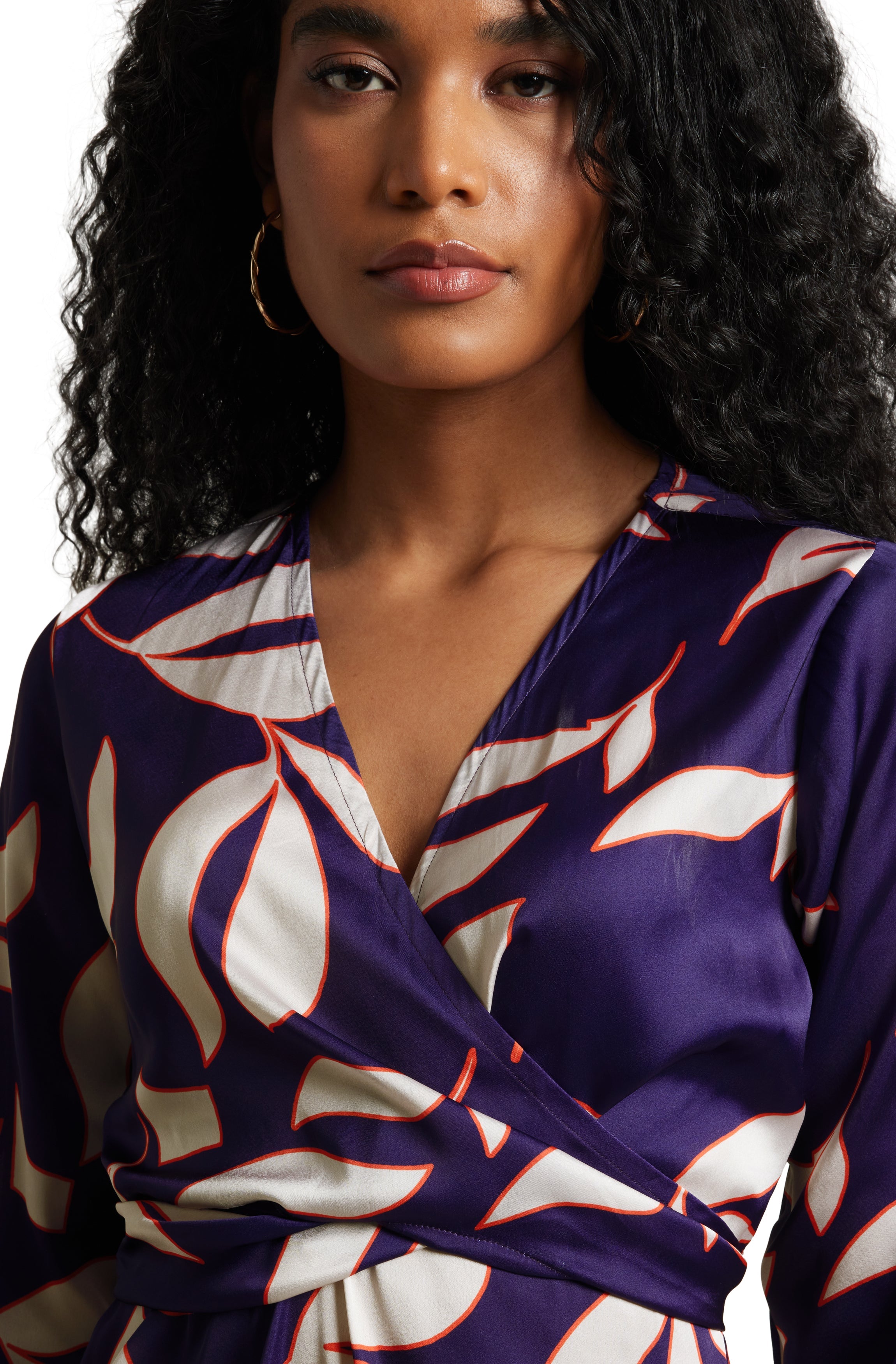 Zaccai Women's Purple Satin Abstract Dress | Grocsy