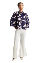 Zaccai Women's Purple Satin Abstract Top | Grocsy