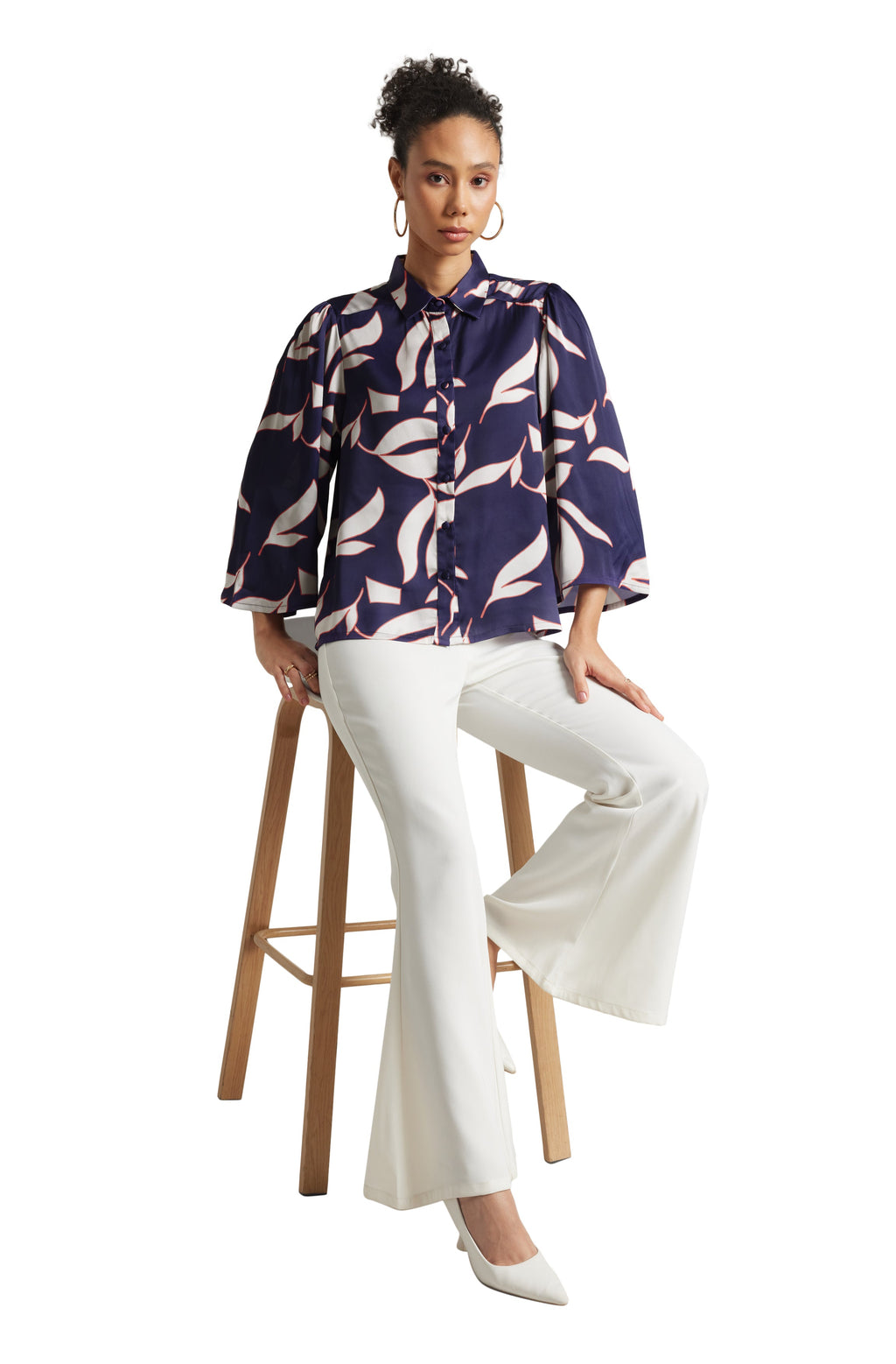Zaccai Women's Purple Satin Abstract Top | Grocsy