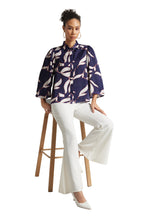 Zaccai Women's Purple Satin Abstract Top | Grocsy
