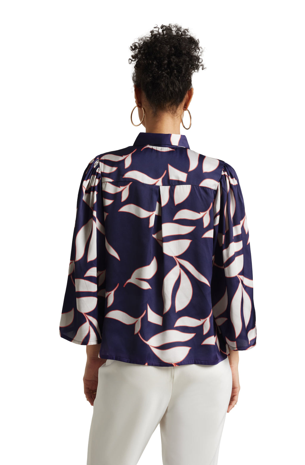 Zaccai Women's Purple Satin Abstract Top | Grocsy