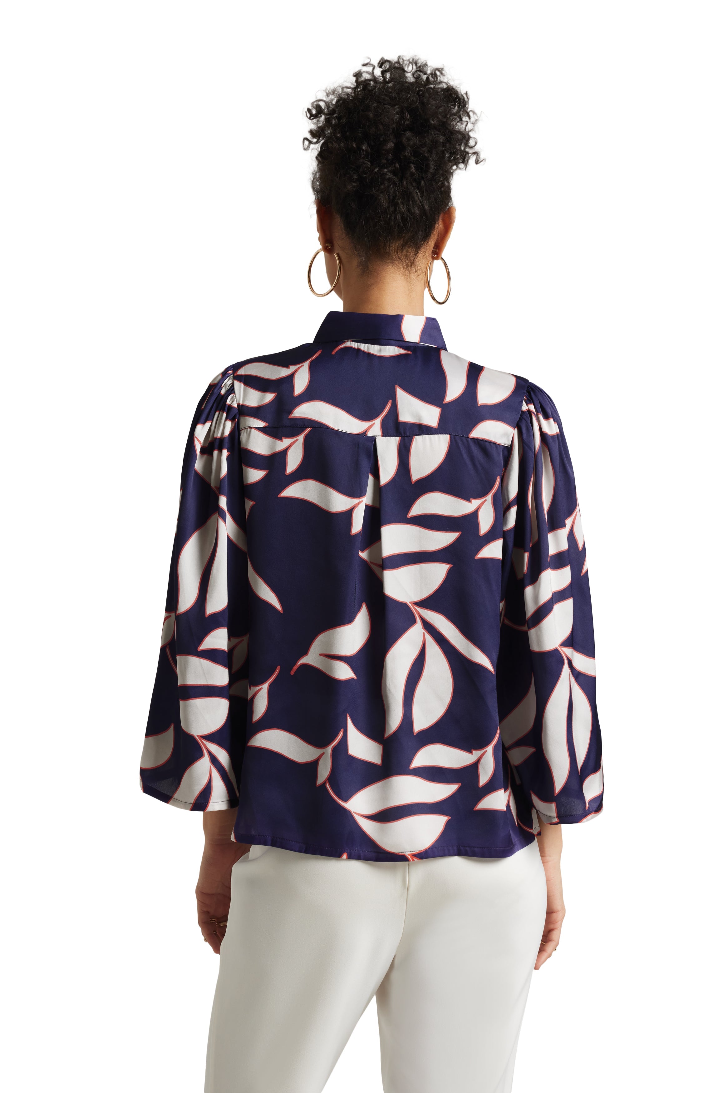 Zaccai Women's Purple Satin Abstract Top | Grocsy