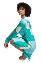 Zaccai Women's Mint Satin Abstract Dress | Grocsy